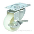 3 &quot;micro-usine blanc PP pivotant roue